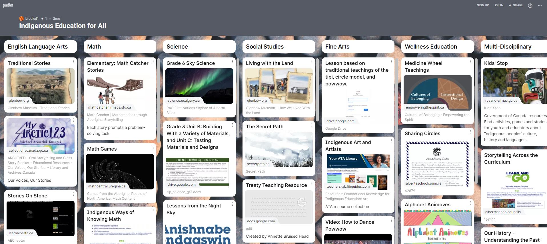 Indigenous Education for All - Padlet